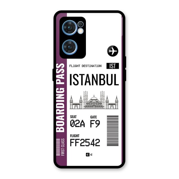 Istanbul Boarding Pass Glass Back Case for Oppo Reno7 5G