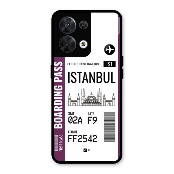 Istanbul Boarding Pass Glass Back Case for Oppo Reno8 5G