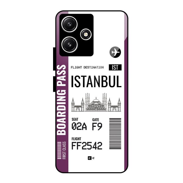 Istanbul Boarding Pass Glass Back Case for Poco M6 Pro