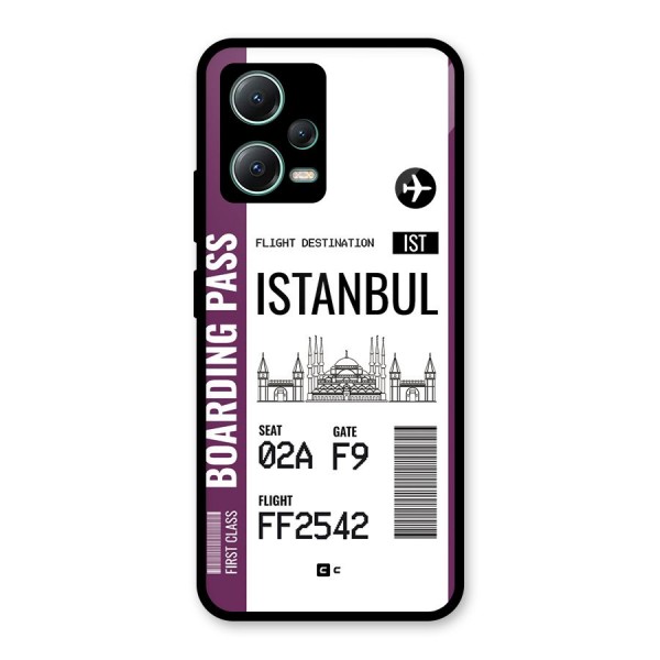 Istanbul Boarding Pass Glass Back Case for Poco X5