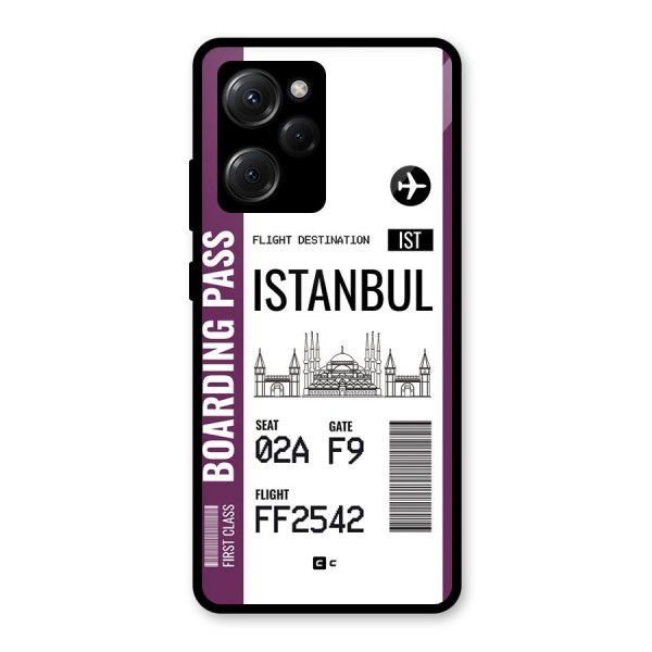 Istanbul Boarding Pass Glass Back Case for Poco X5 Pro