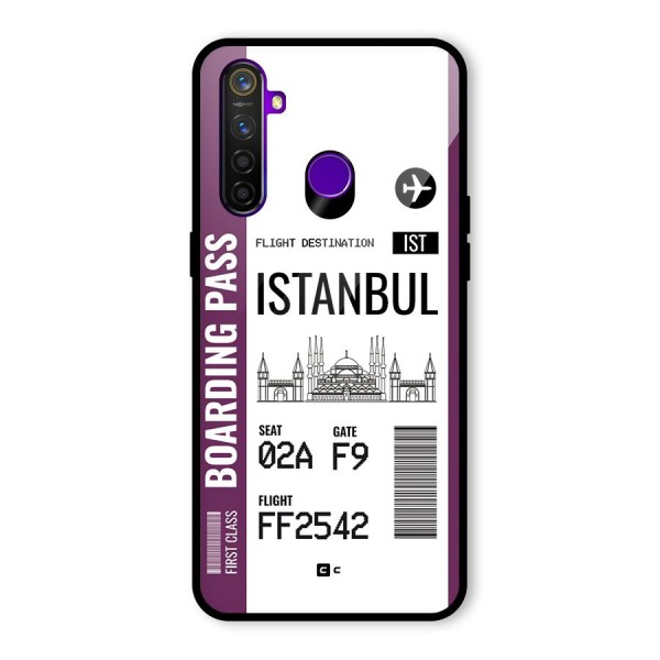 Istanbul Boarding Pass Glass Back Case for Realme 5 Pro