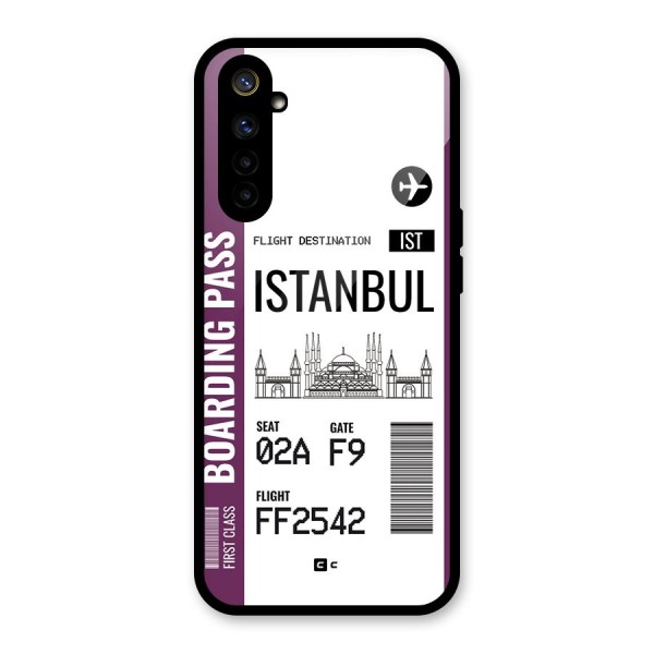 Istanbul Boarding Pass Glass Back Case for Realme 6