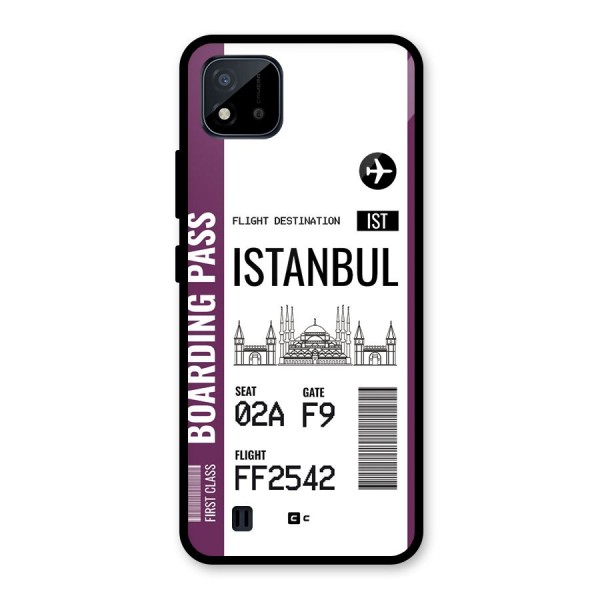 Istanbul Boarding Pass Glass Back Case for Realme C11 2021