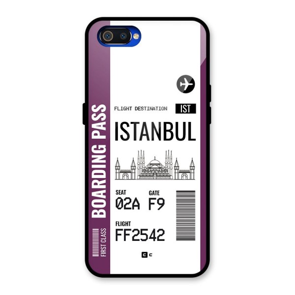 Istanbul Boarding Pass Glass Back Case for Realme C2