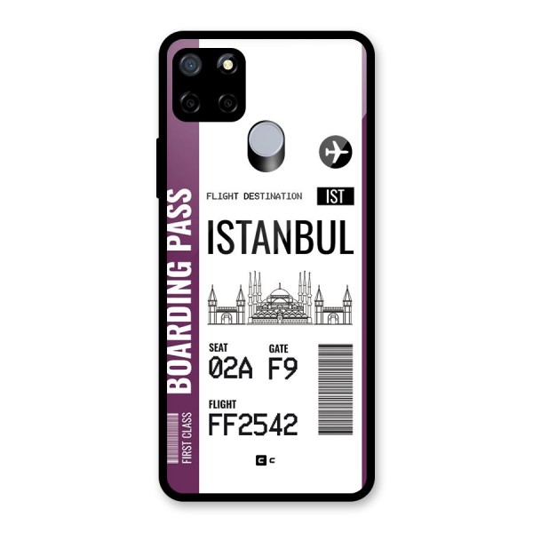 Istanbul Boarding Pass Glass Back Case for Realme Narzo 20