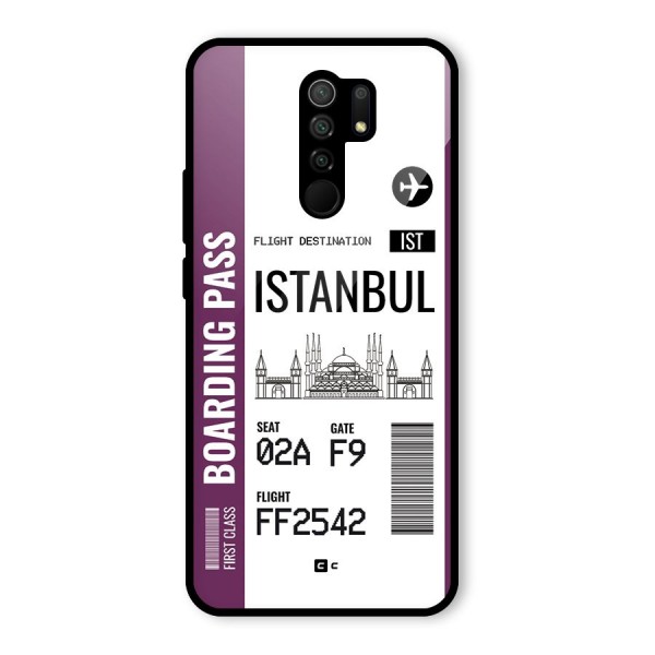 Istanbul Boarding Pass Glass Back Case for Redmi 9 Prime