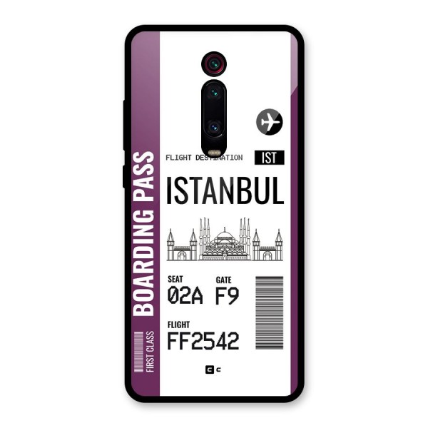 Istanbul Boarding Pass Glass Back Case for Redmi K20