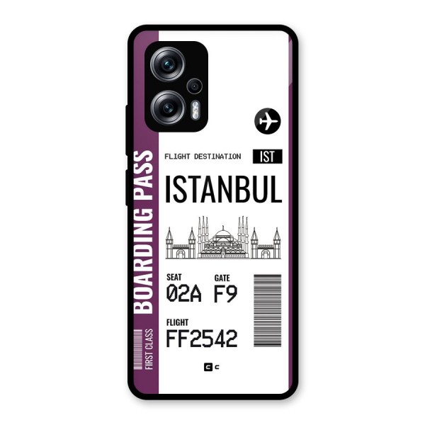 Istanbul Boarding Pass Glass Back Case for Redmi K50i