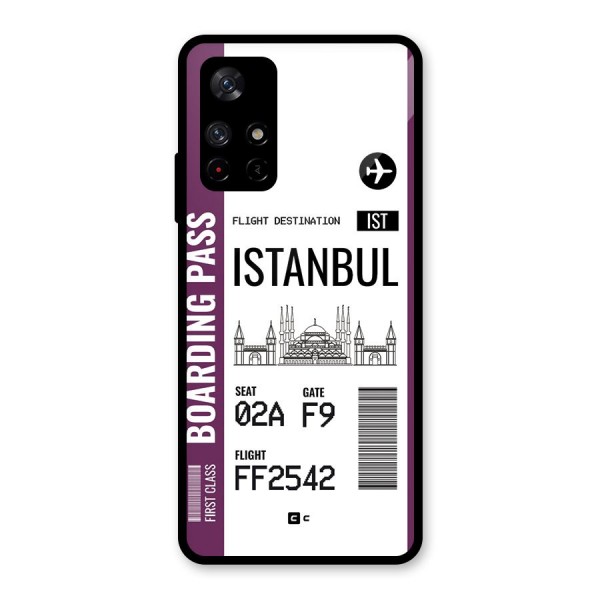 Istanbul Boarding Pass Glass Back Case for Redmi Note 11T 5G