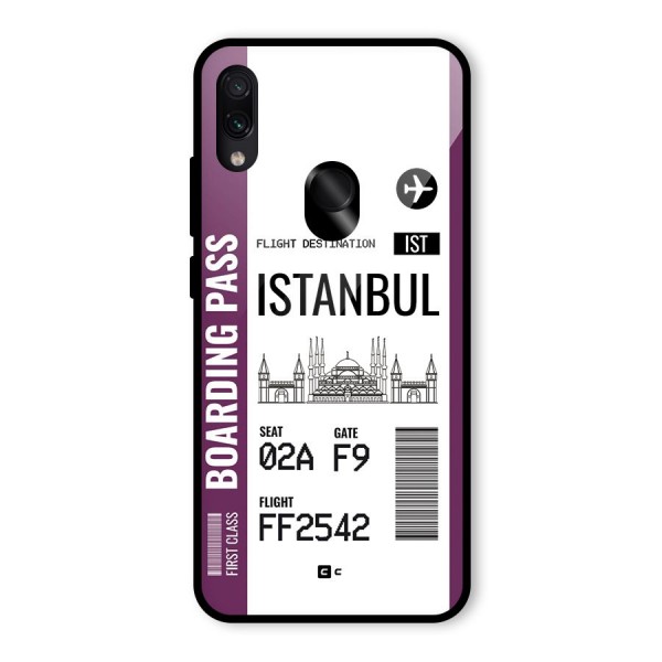 Istanbul Boarding Pass Glass Back Case for Redmi Note 7