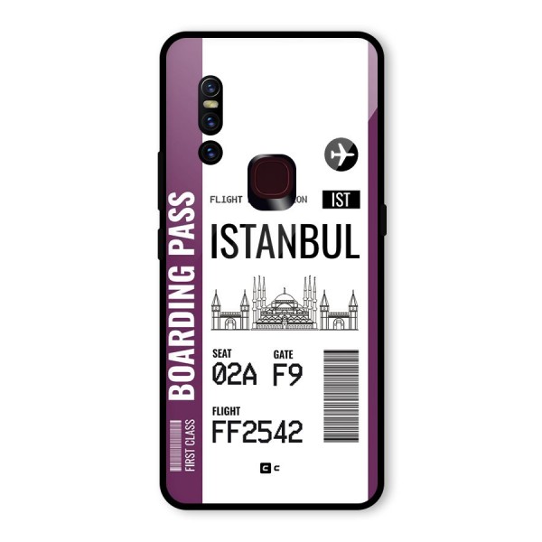 Istanbul Boarding Pass Glass Back Case for Vivo V15