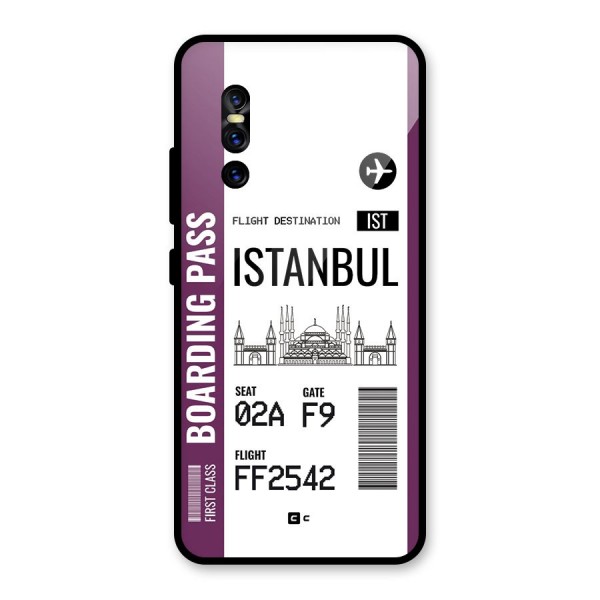 Istanbul Boarding Pass Glass Back Case for Vivo V15 Pro