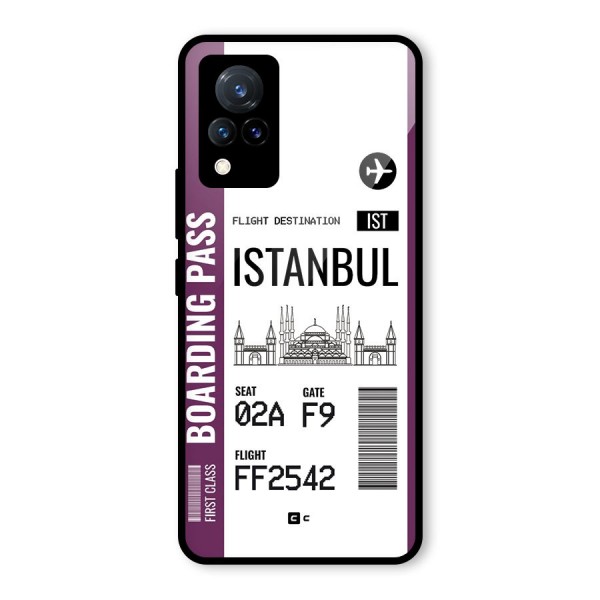 Istanbul Boarding Pass Glass Back Case for Vivo V21 5G