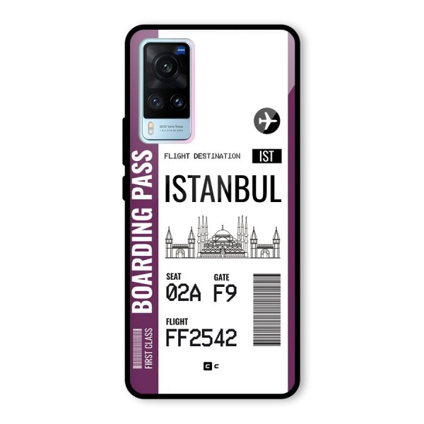 Istanbul Boarding Pass Glass Back Case for Vivo X60