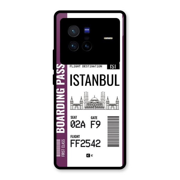 Istanbul Boarding Pass Glass Back Case for Vivo X80