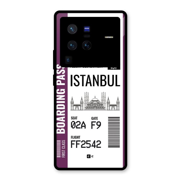 Istanbul Boarding Pass Glass Back Case for Vivo X80 Pro