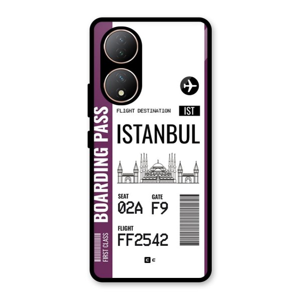 Istanbul Boarding Pass Glass Back Case for Vivo Y100A