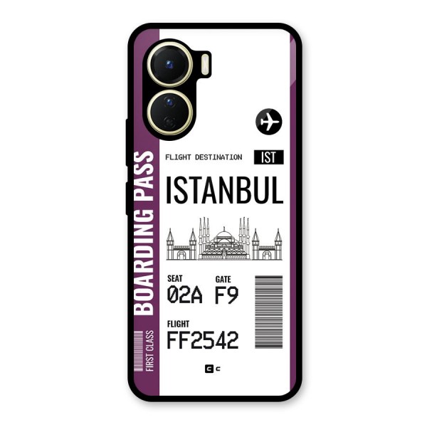 Istanbul Boarding Pass Glass Back Case for Vivo Y16