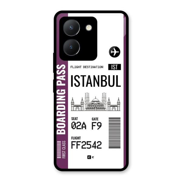 Istanbul Boarding Pass Glass Back Case for Vivo Y36