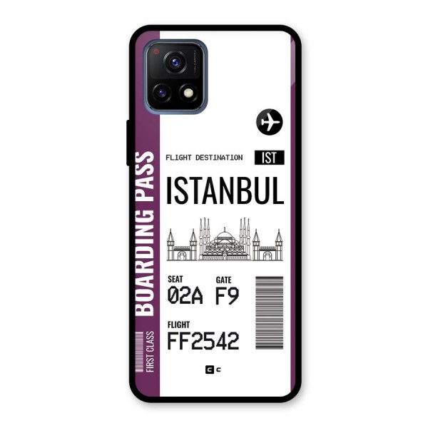 Istanbul Boarding Pass Glass Back Case for Vivo Y72 5G