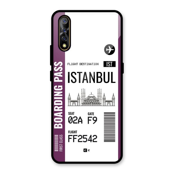 Istanbul Boarding Pass Glass Back Case for Vivo Z1x