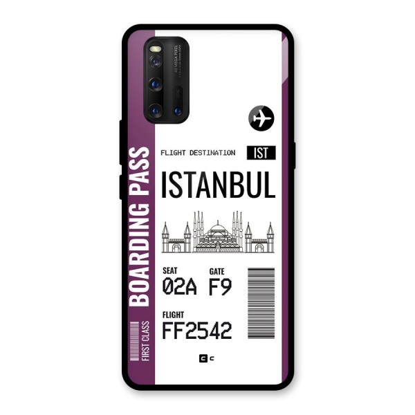 Istanbul Boarding Pass Glass Back Case for Vivo iQOO 3