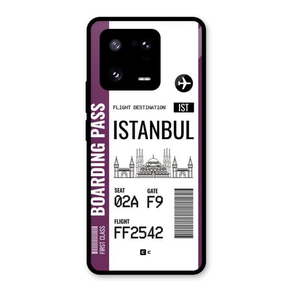 Istanbul Boarding Pass Glass Back Case for Xiaomi 13 Pro