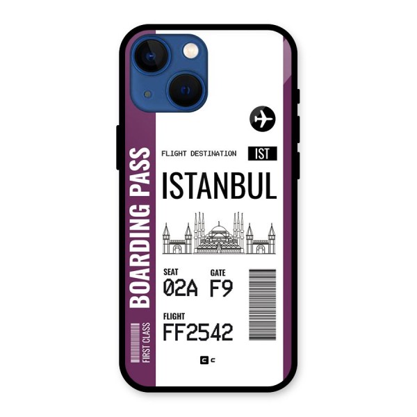 Istanbul Boarding Pass Glass Back Case for iPhone 13 Mini