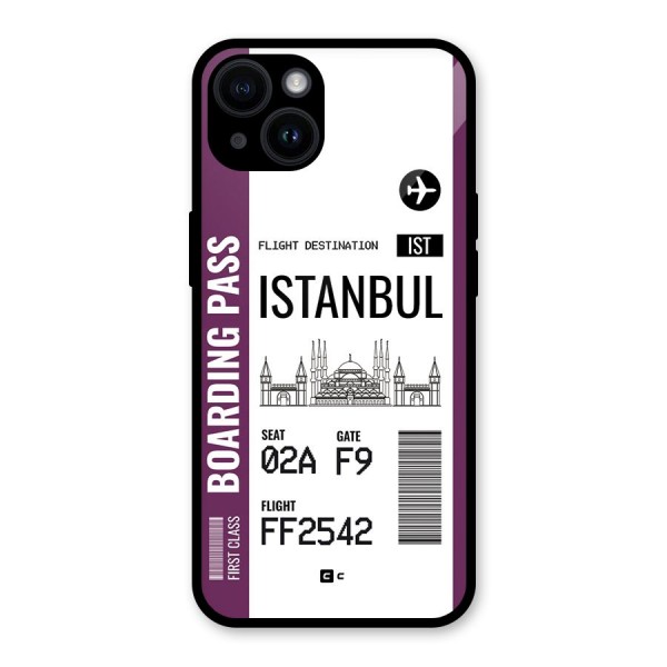 Istanbul Boarding Pass Glass Back Case for iPhone 14