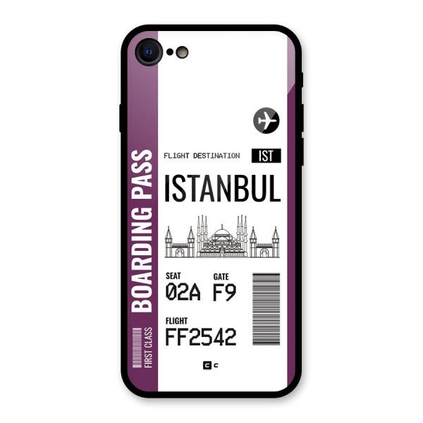 Istanbul Boarding Pass Glass Back Case for iPhone 8