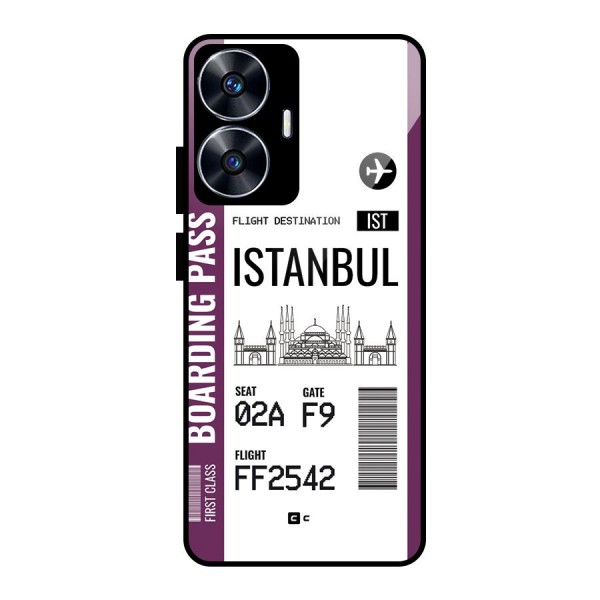 Istanbul Boarding Pass Glass Back Case for realme C55