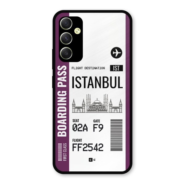 Istanbul Boarding Pass Metal Back Case for Galaxy A34