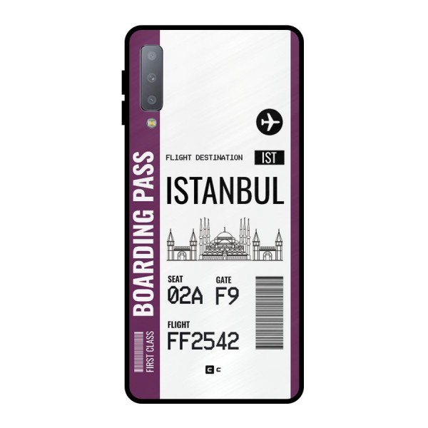 Istanbul Boarding Pass Metal Back Case for Galaxy A7 (2018)