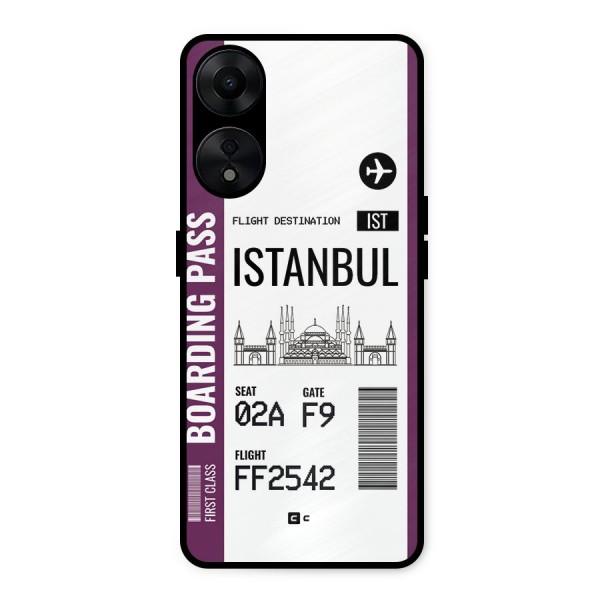 Istanbul Boarding Pass Metal Back Case for Oppo A78 5G