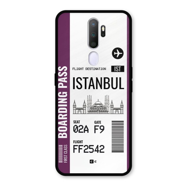 Istanbul Boarding Pass Metal Back Case for Oppo A9 (2020)