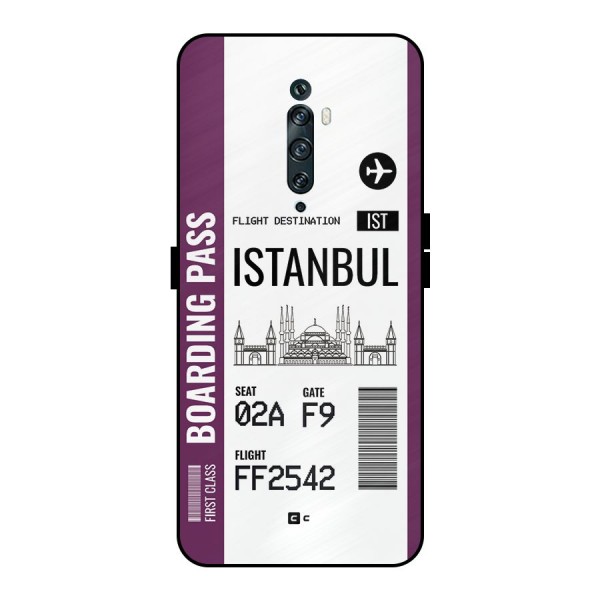 Istanbul Boarding Pass Metal Back Case for Oppo Reno2 F