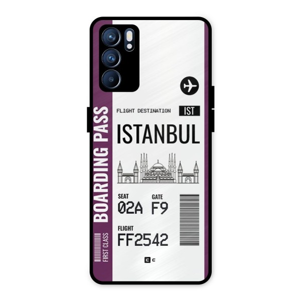 Istanbul Boarding Pass Metal Back Case for Oppo Reno6 5G