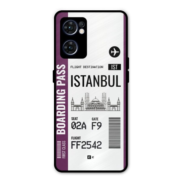 Istanbul Boarding Pass Metal Back Case for Oppo Reno7 5G