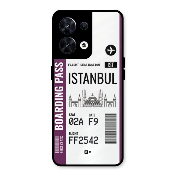 Istanbul Boarding Pass Metal Back Case for Oppo Reno8 5G