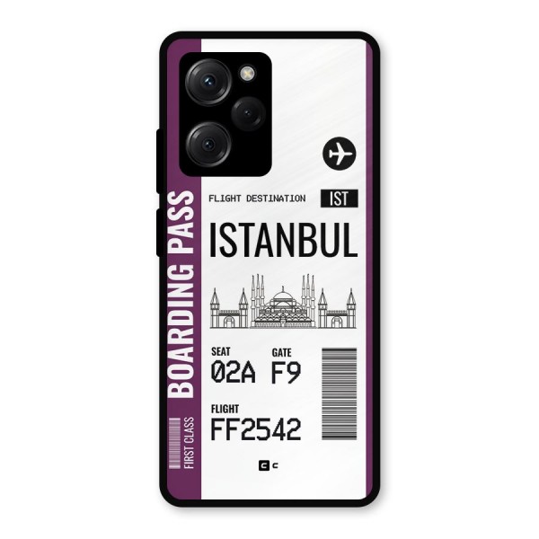 Istanbul Boarding Pass Metal Back Case for Poco X5 Pro