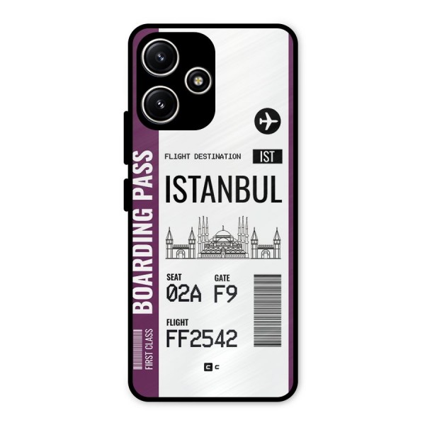 Istanbul Boarding Pass Metal Back Case for Redmi 12 5G