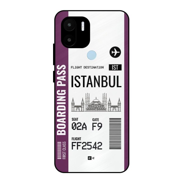 Istanbul Boarding Pass Metal Back Case for Redmi A1 Plus