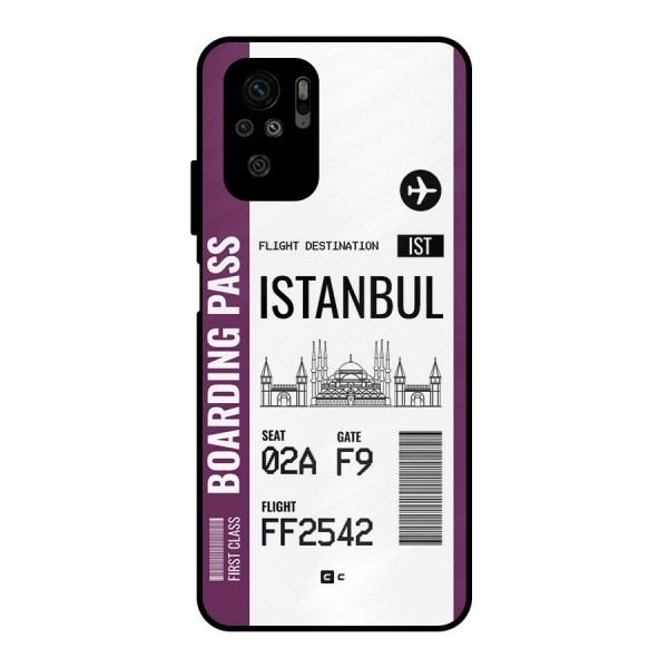 Istanbul Boarding Pass Metal Back Case for Redmi Note 10