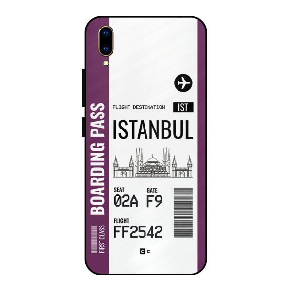 Istanbul Boarding Pass Metal Back Case for Vivo V11 Pro