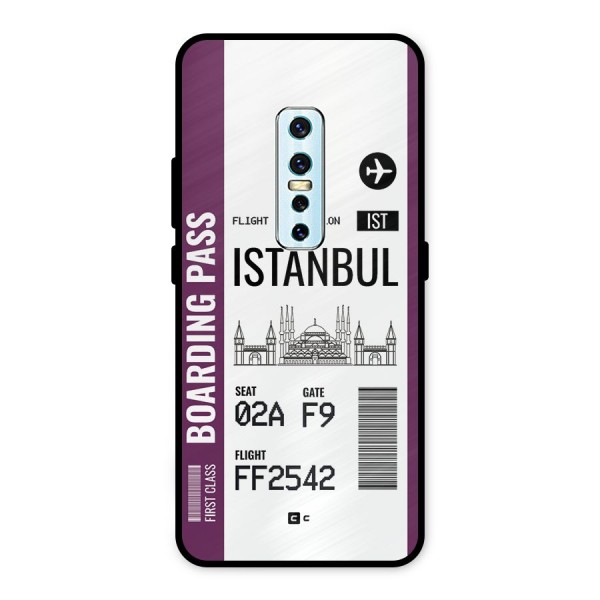 Istanbul Boarding Pass Metal Back Case for Vivo V17 Pro