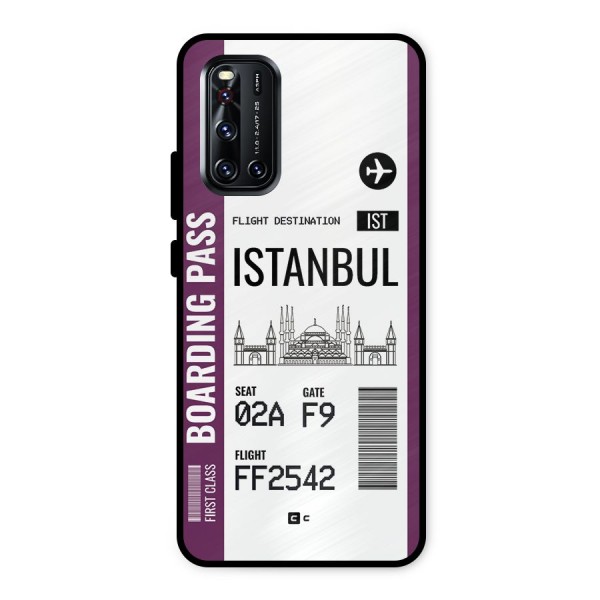 Istanbul Boarding Pass Metal Back Case for Vivo V19