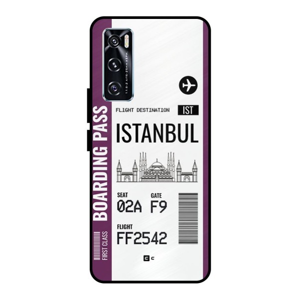 Istanbul Boarding Pass Metal Back Case for Vivo V20 SE