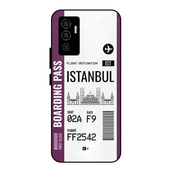 Istanbul Boarding Pass Metal Back Case for Vivo V23e