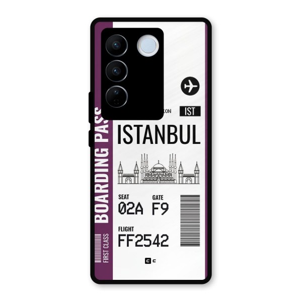 Istanbul Boarding Pass Metal Back Case for Vivo V27 Pro